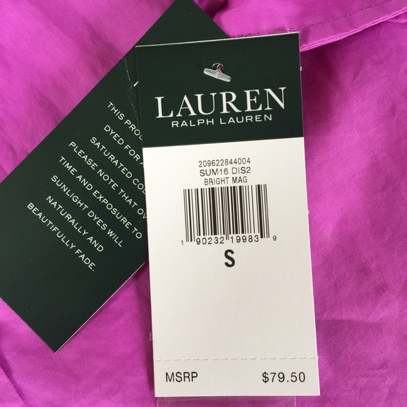 RALPH LAUREN WOMEN’S Magenta Button Down Blouse - Picture 3 of 8